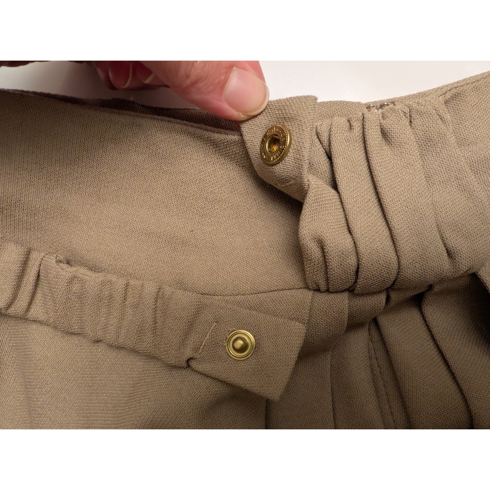 Vintage Class Roberto Cavalli Beige Pleated Belted Skirt Knee Length Wool Blend - Picture 7 of 8